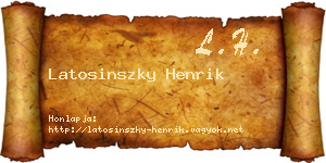 Latosinszky Henrik névjegykártya